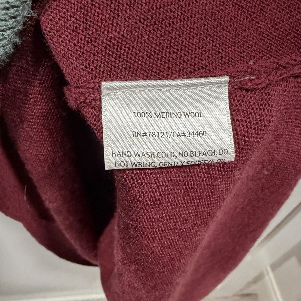 Eileen Fisher Asymmetrical Long Sleeve Dress in Wine - Picture 5 of 8
